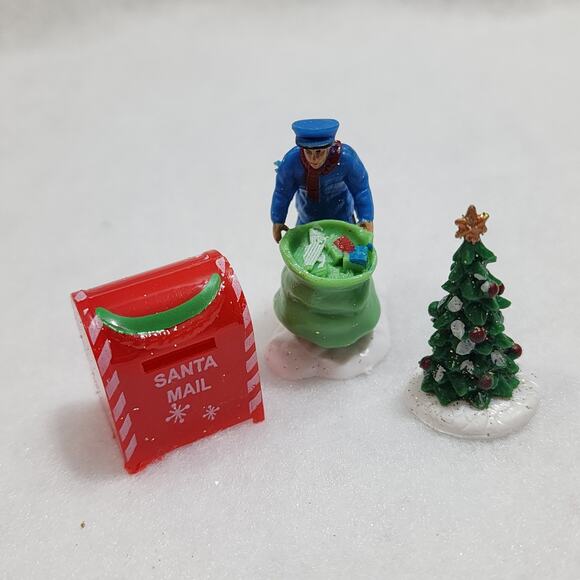 COBBLESTONE Corners Winter Village Miniature Christmas Figurines 11pcs Landscape - Picture 2 of 8